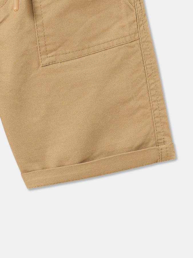 Boys Cotton Relaxed Fit Drawstring Waist Cuffed Hem Shorts