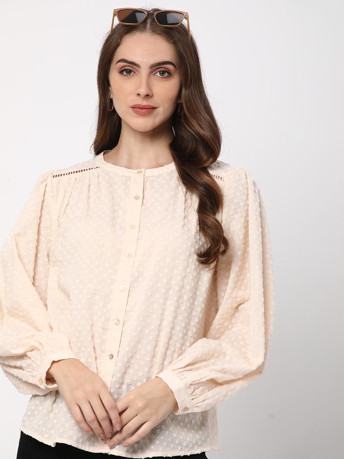 Women Swiss-Dot Relaxed Fit Top image number 0
