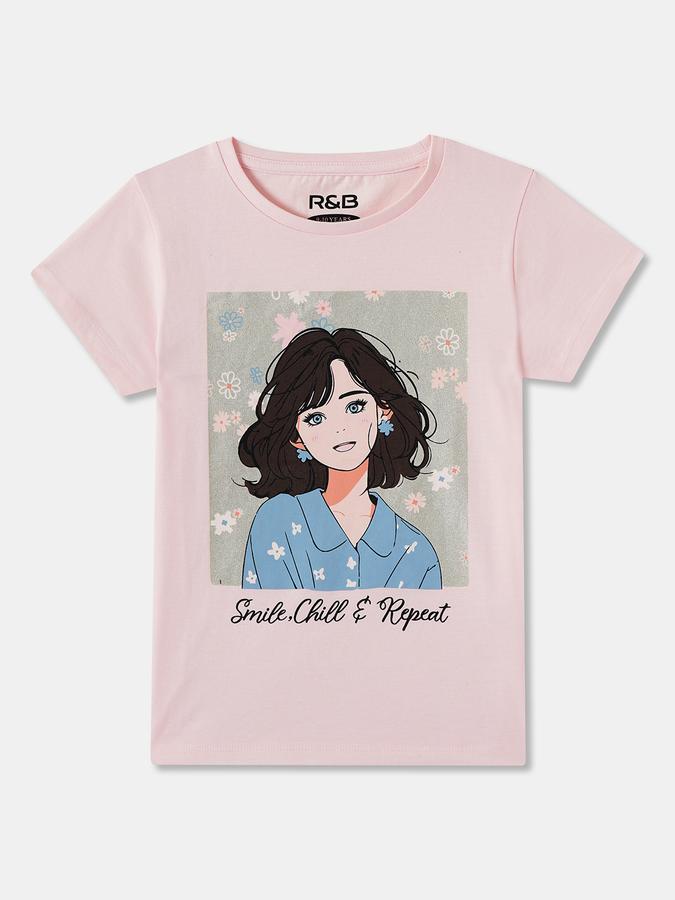 Printed T-Shirt with Crew Neck and Short Sleeves