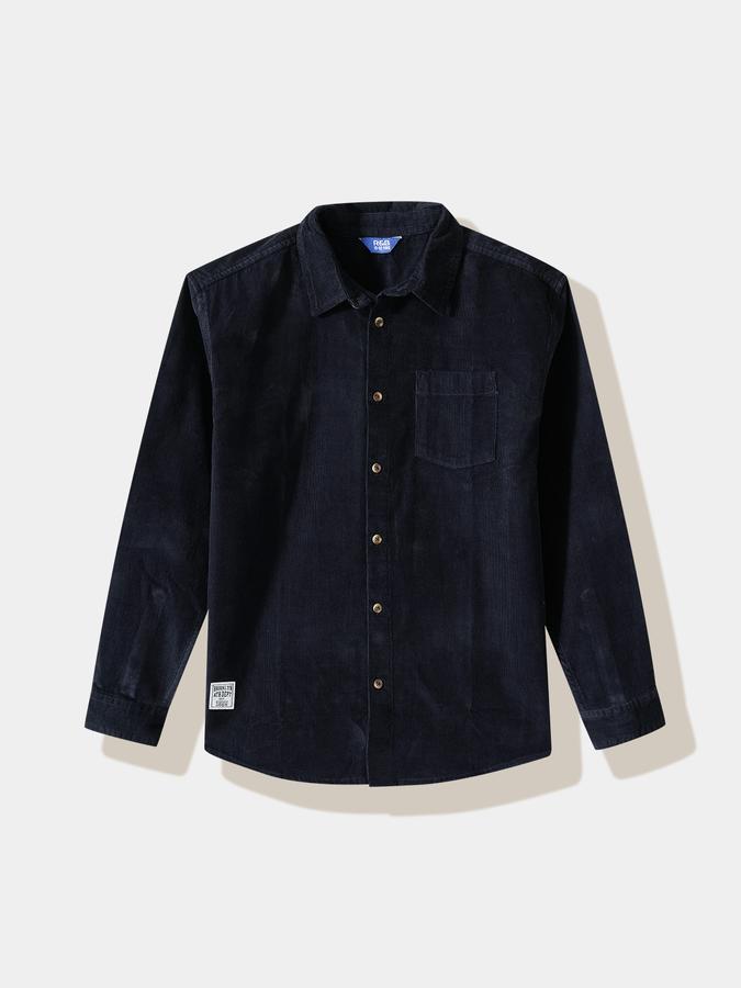 Boys Cotton Regular Fit Long Sleeve Solid Shirt