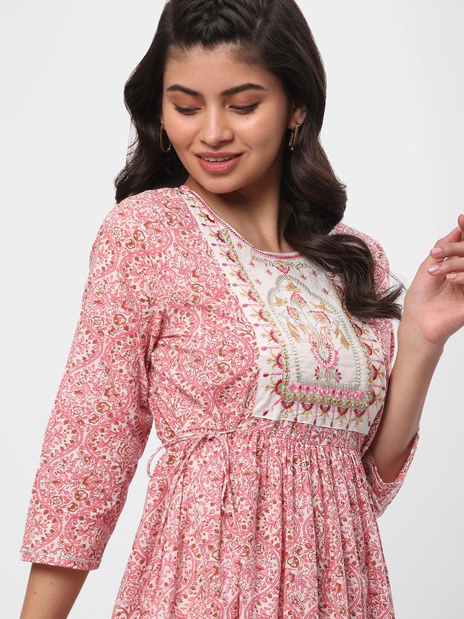 Women Floral Print Flared Kurta image number 0