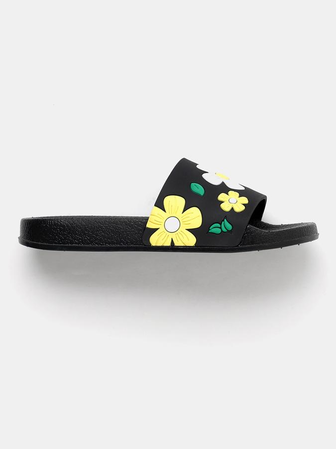 Women Embossed Open-Toe Slides image number 1