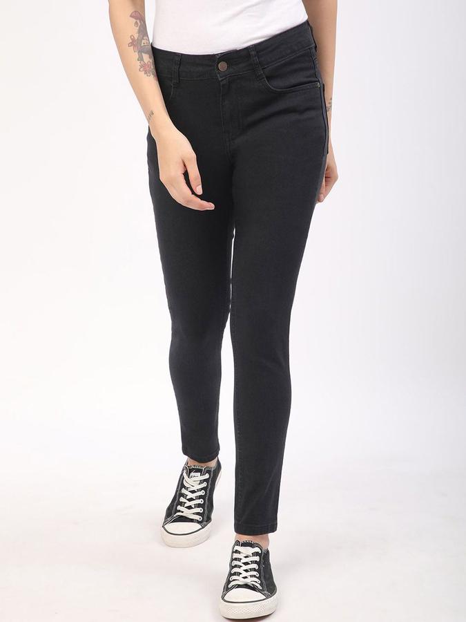 R&B Women Black Skinny Fit Mid-Rise Jeans
