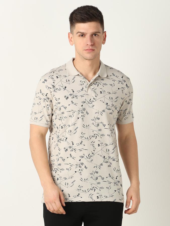 Men Floral Print Regular Fit Polo T-Shirt image number 0