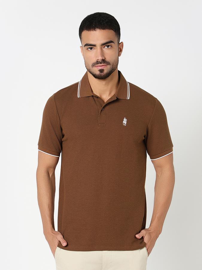 Solid Men Polo Neck T-Shirt image number 1