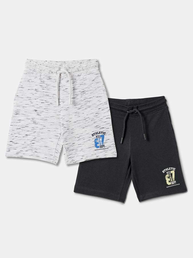 Boys Pack of 2 Typographic Print Regular Fit Shorts
