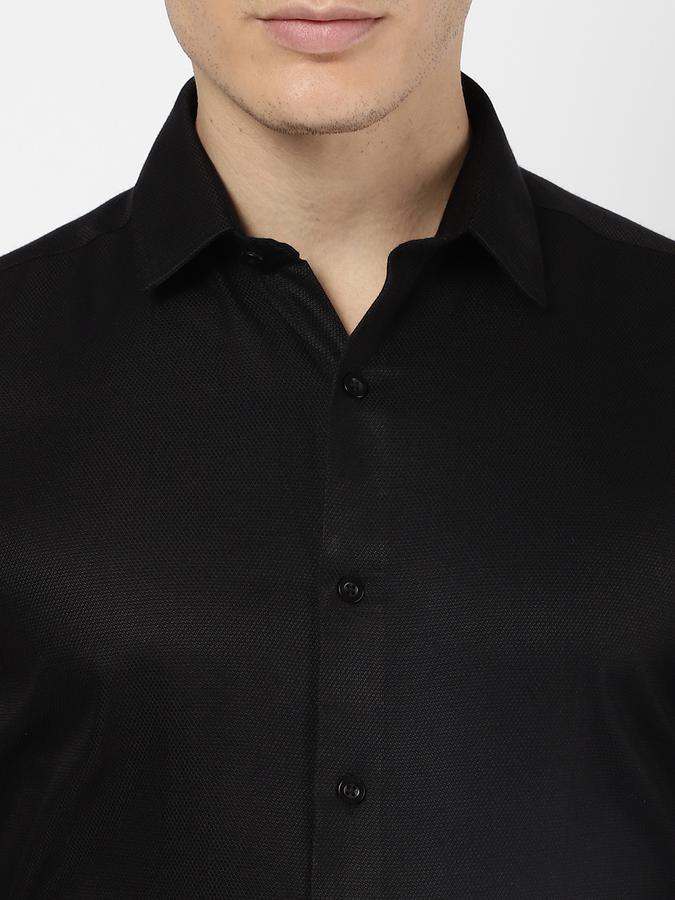 R&B Men Black Formal Shirts image number 3