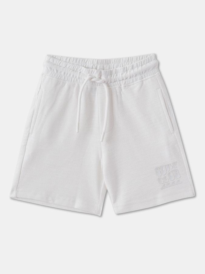 Boys Cotton Relaxed Fit Drawstring Waist Clean Hem Shorts