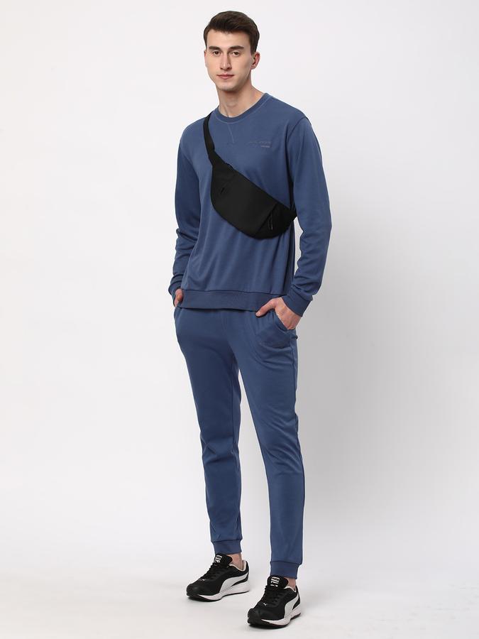 Men Cotton Regular Fit Crew Neck Solid Sweatshirt