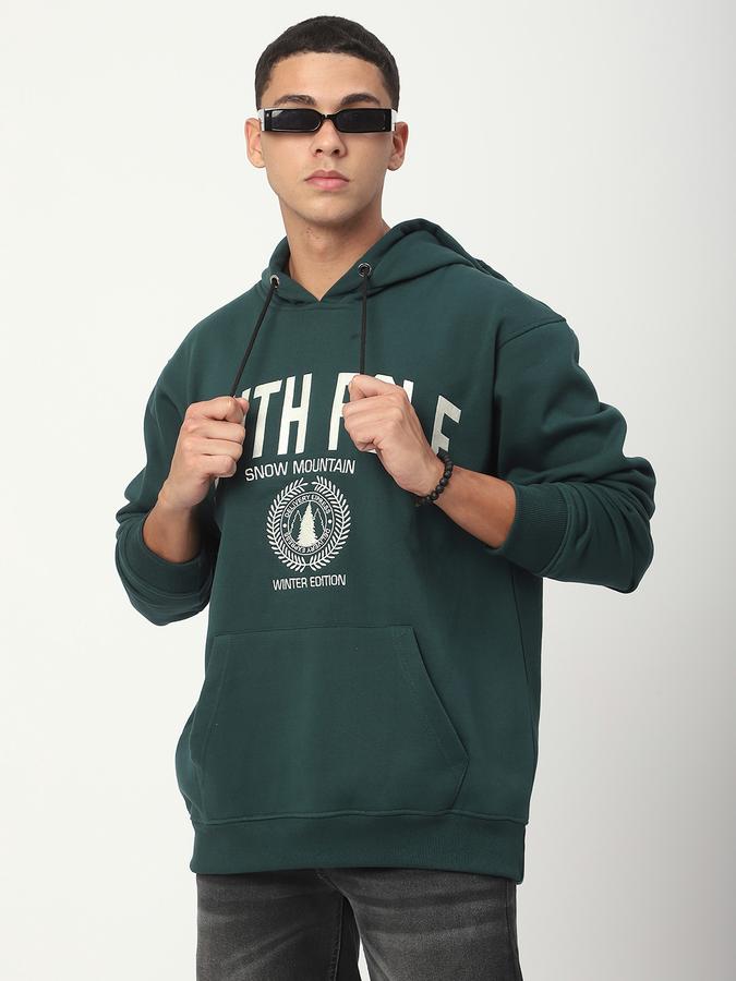 Men Polycotton Regular Fit Hooded Graphic Sweatshirt