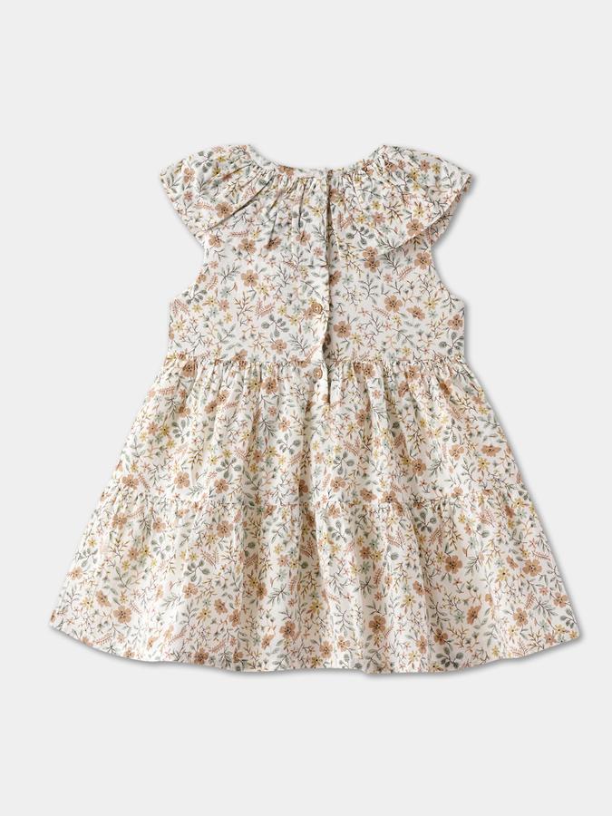 R&B Girls' Beige Printed Dress