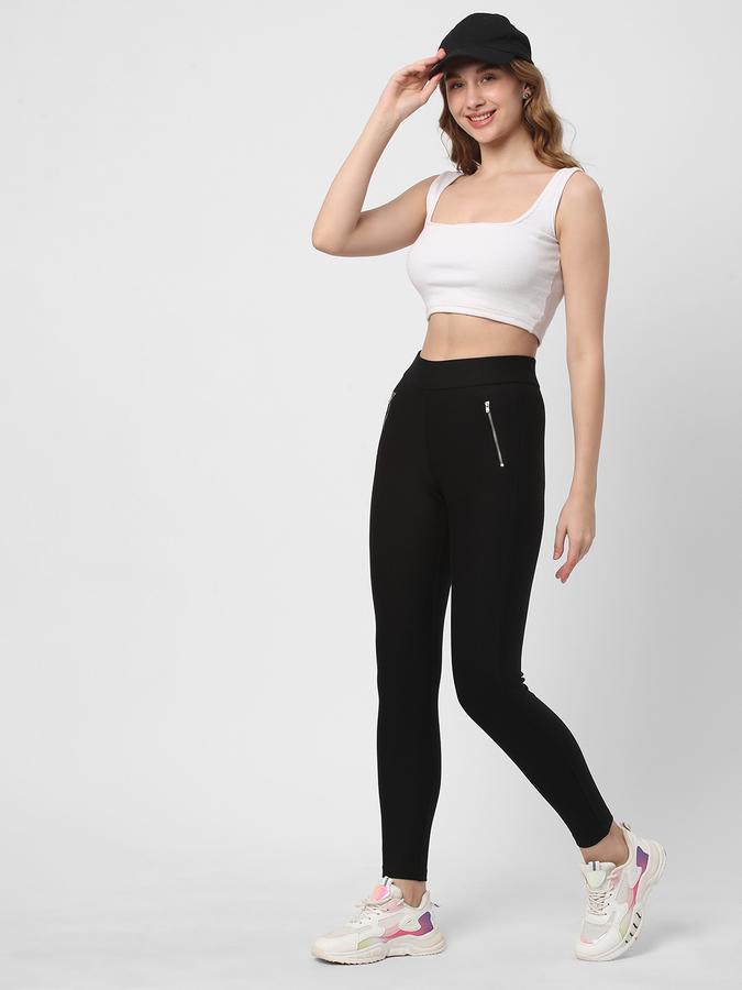  Women Sports Leggings with Zipper Pockets image number 1