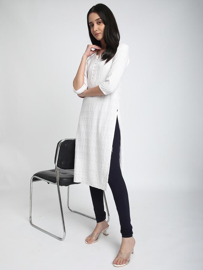 Women Cotton Elasticated Waist Full Length Solid Leggings