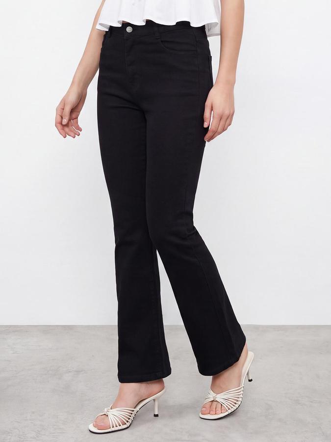 R&B Women Black Flared Bottom Denim Jeans