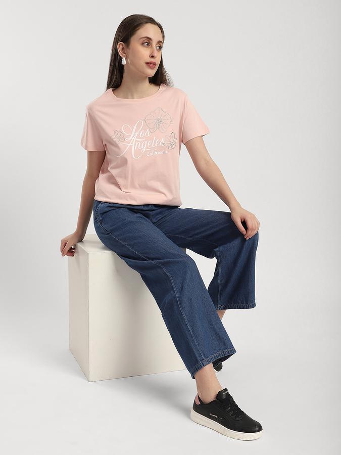 Women Cotton Relaxed Fit Mid Rise Elasticated Waist Jeans