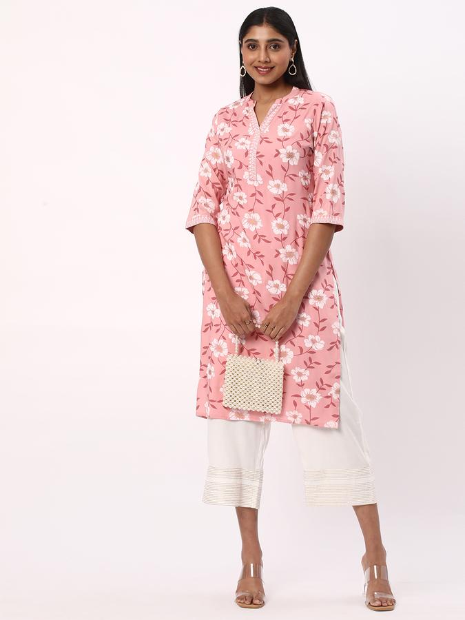 Women Floral Print Straight Kurta image number 1