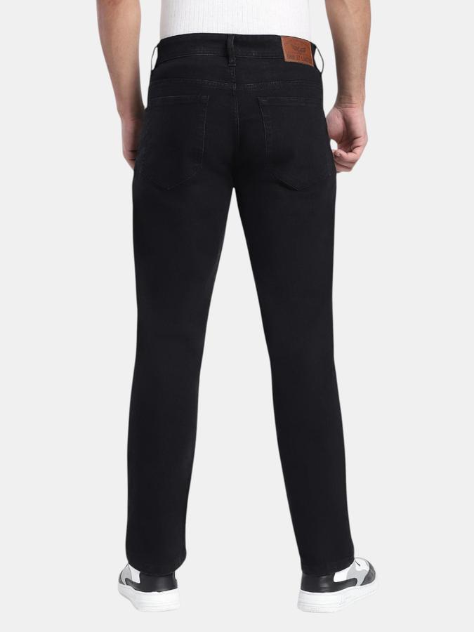 R&B Black Straight Fit Men Mid Rise Jeans