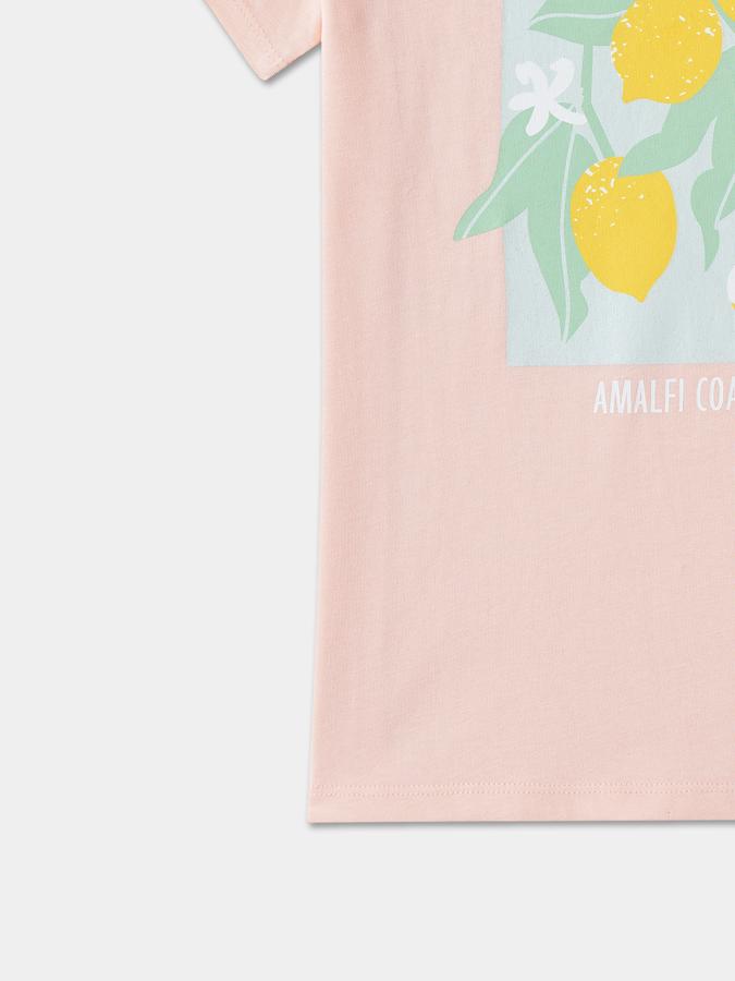 Printed T-Shirt with Crew Neck and Short Sleeves image number 3