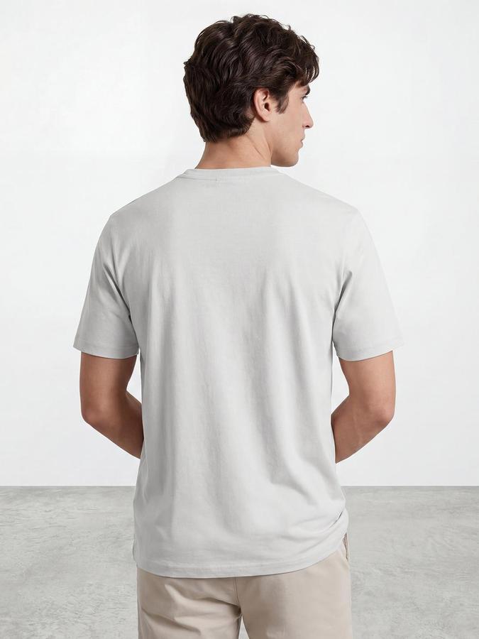 R&B Silver Men Printed Short Sleeves Tshirt