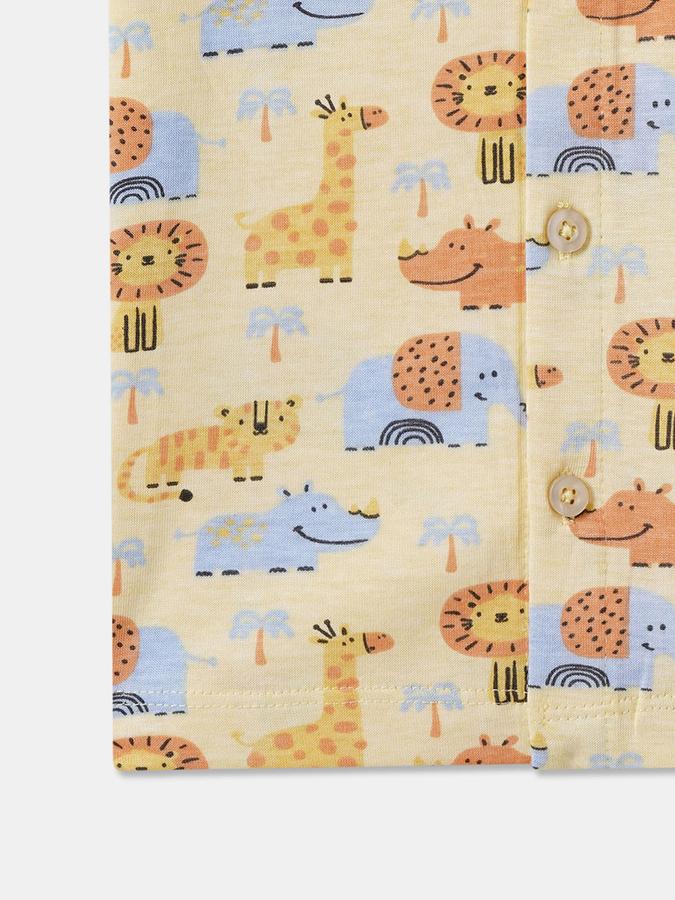 Boys Cotton Regular Fit Long Sleeve Printed Shirt