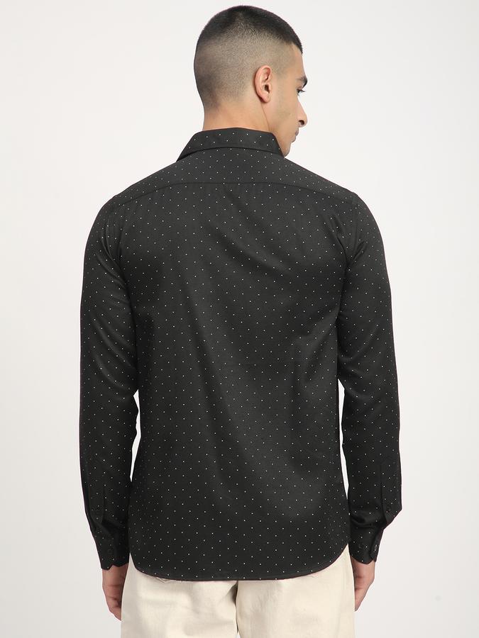 R&B Men's Black Printed Shirt