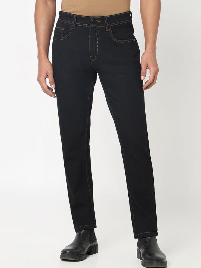 R&B Men Black Slim Fit Mid-Rise Jeans