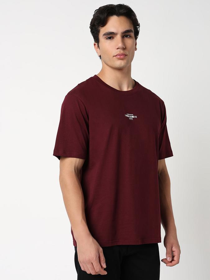 Men Cotton Relaxed Fit Crew Neck Solid T-shirt