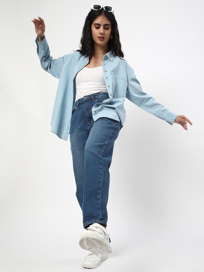 Women Mid-Wash Mom Jeggings image number 1