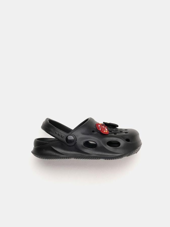 R&B Boys Black Applique Work Flip Flops