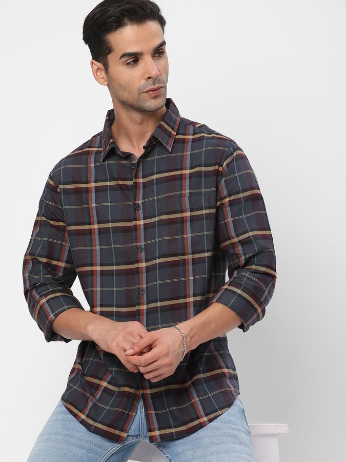 R&B Men's Checked Casual Shirt