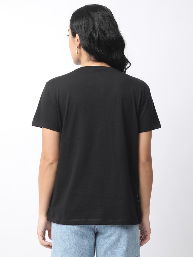 Women Cotton Regular Fit Crew Neck Graphic T-shirt