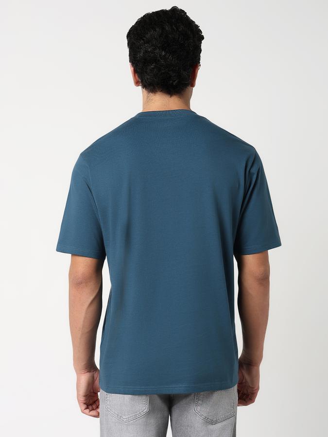 Men Cotton Relaxed Fit Crew Neck Solid T-shirt