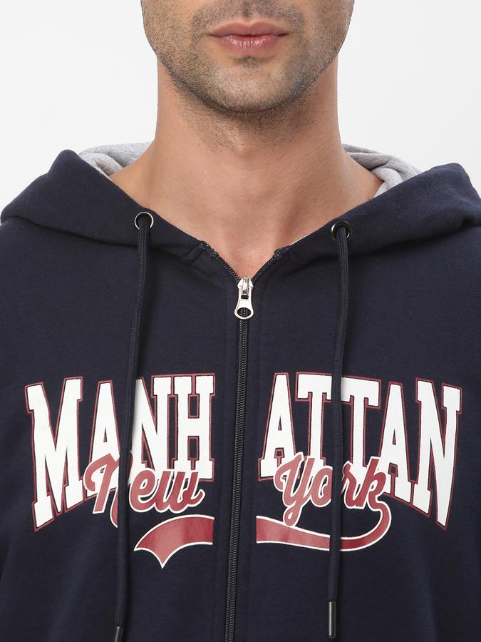 Men Cotton Regular Fit Hooded Jacket