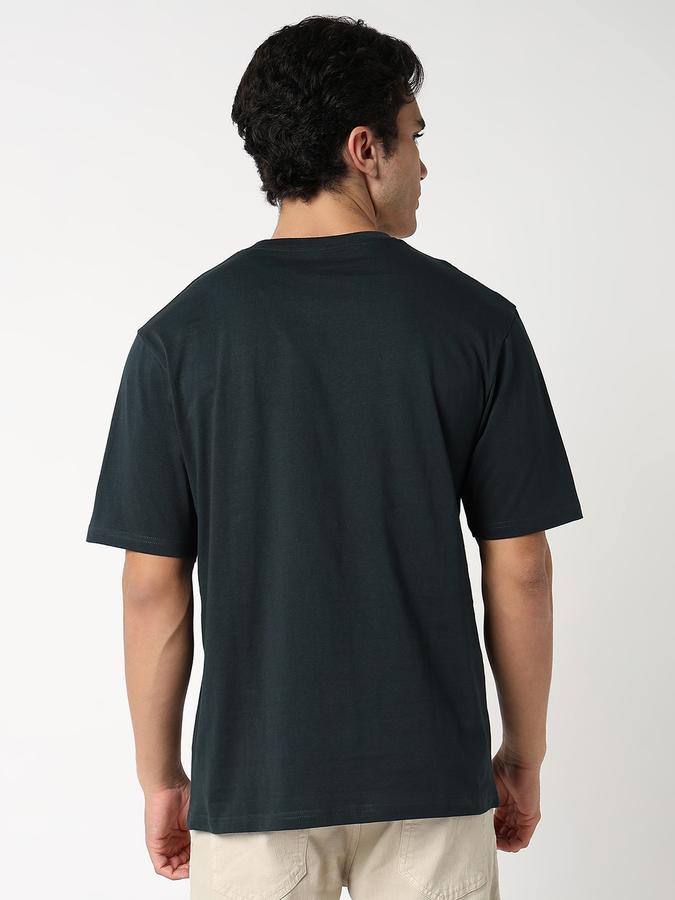 Men Cotton Relaxed Fit Crew Neck Typographic T-shirt