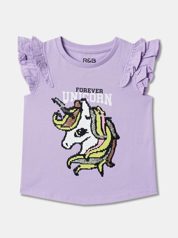 Girls Graphic Print Round-Neck Top image number 0
