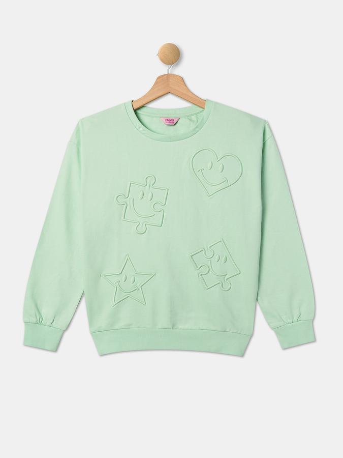 Girls Embroidered Regular Fit Sweatshirt image number 0