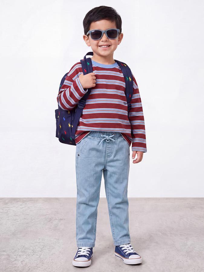 R&B Boys Blue Pure Cotton Regular Fit Mid Rise Jeans