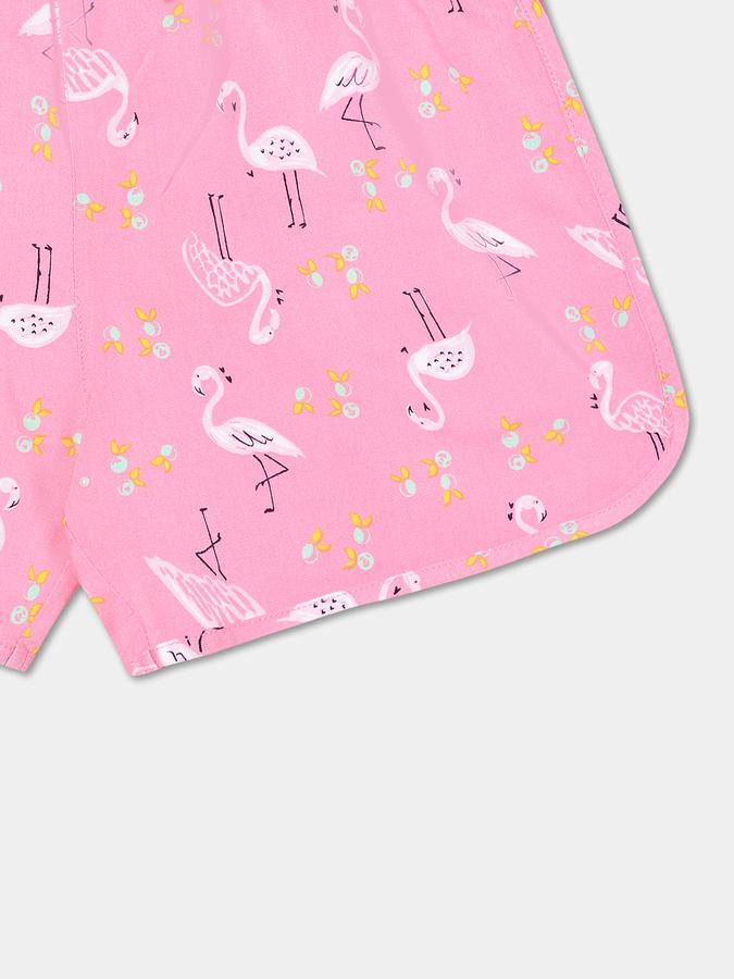 Girls Rayon Relaxed Fit Elastic Waist Printed Shorts