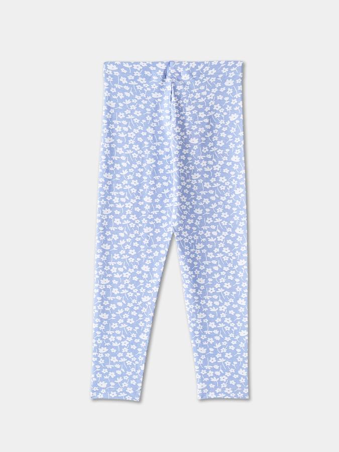 Girls Cotton Blend Skinny Fit Elastic Waist Printed Leggings