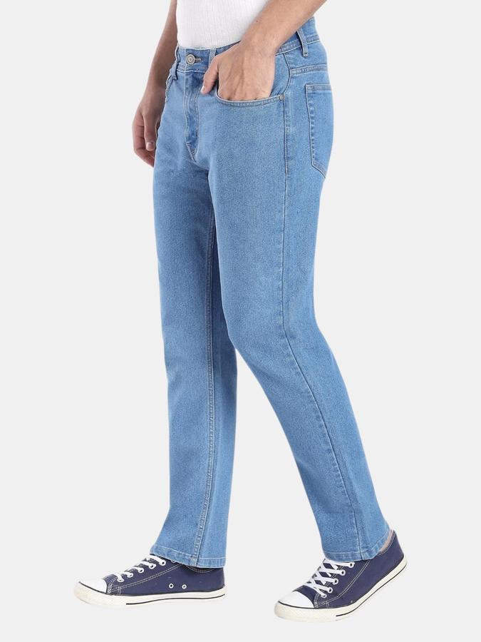 R&B Blue Straight Fit Men Mid Rise Jeans