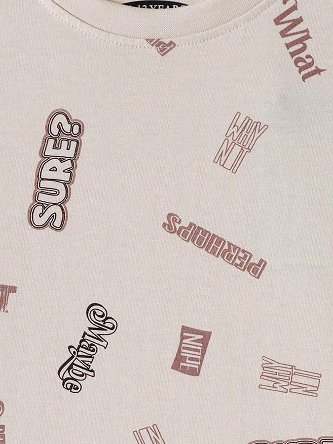 Boys Cotton Regular Fit Crew Neck Graphic T-shirt