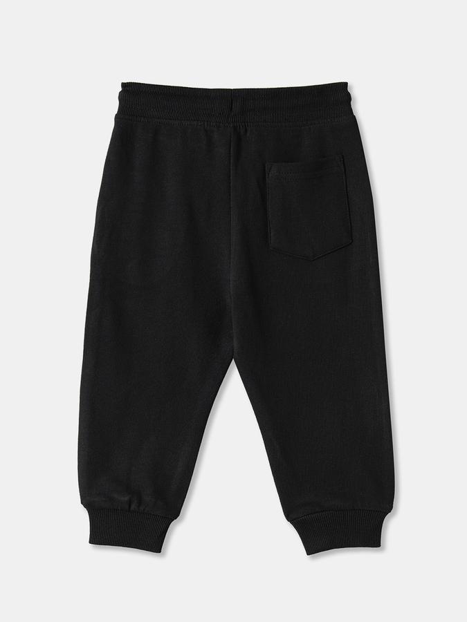 R&B Boys' Black Printed Trousers