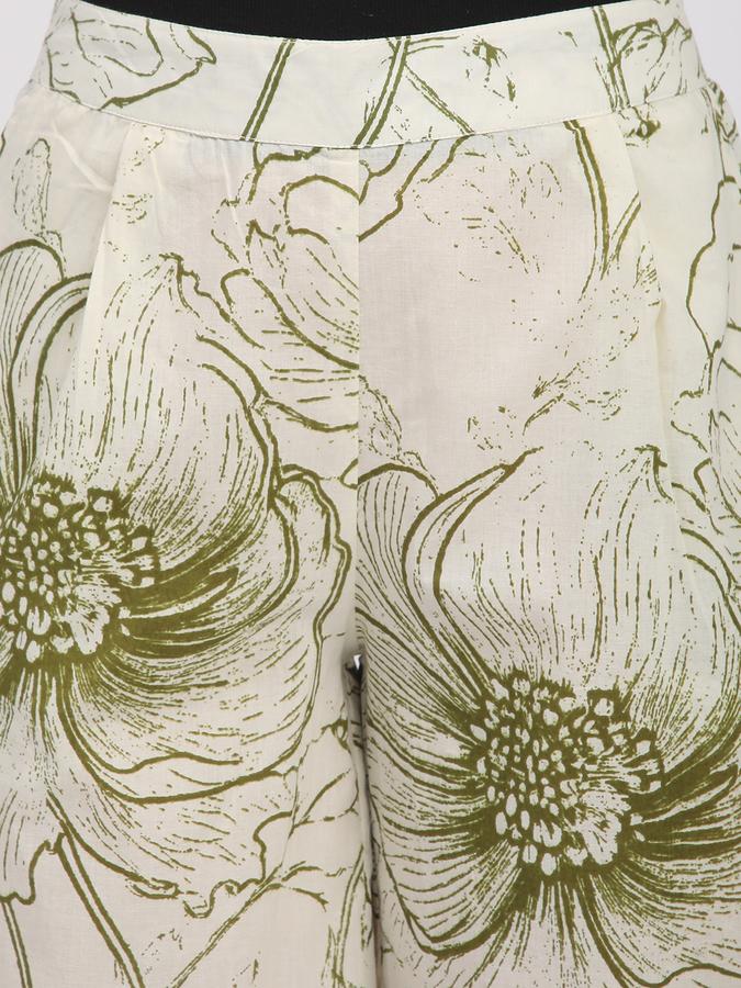 Women Cotton Palazzo Elasticated Waist Printed Trousers