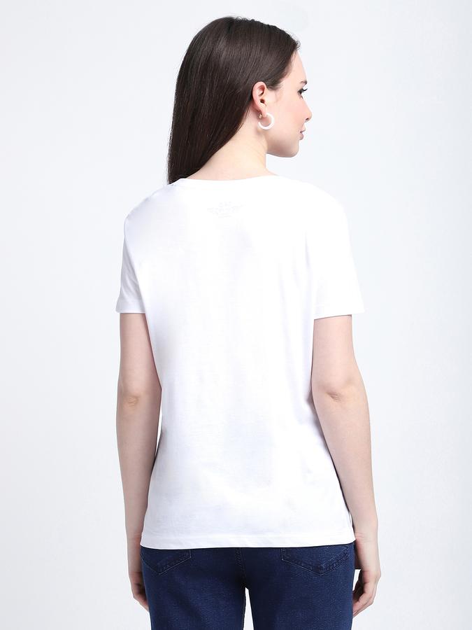 Women Cotton Regular Fit Crew Neck Graphic T-shirt
