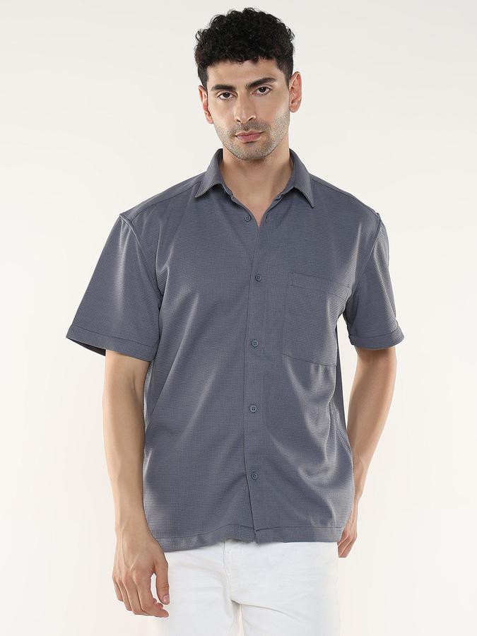 Men Self Design Casual Shirt