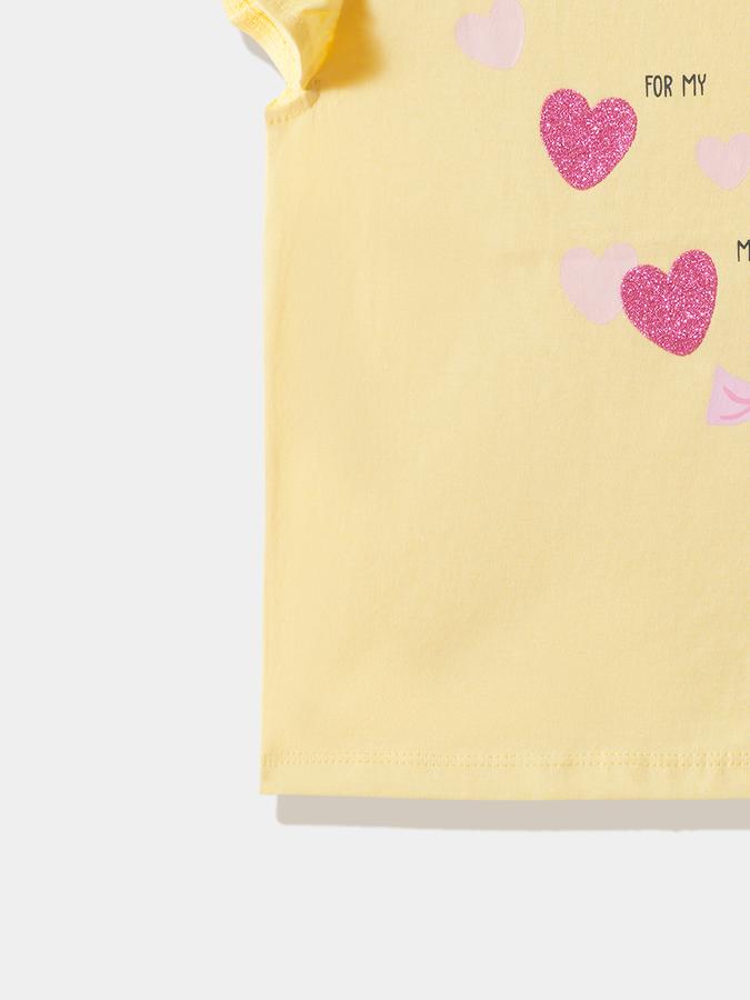 Girls Cotton Regular Fit Crew Neck Graphic T-shirt