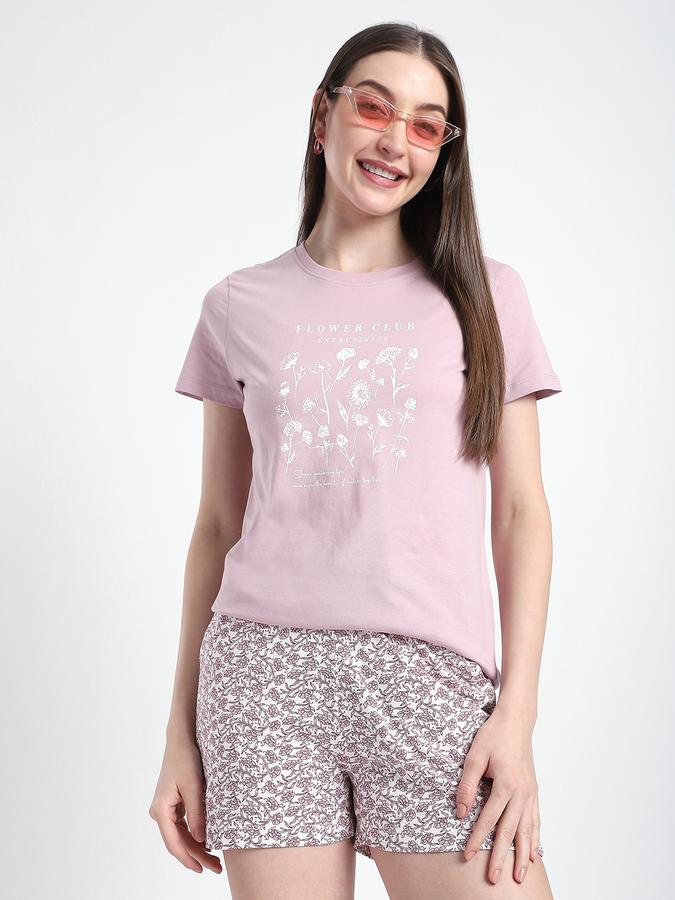 Women Cotton Regular Fit Crew Neck Graphic T-shirt