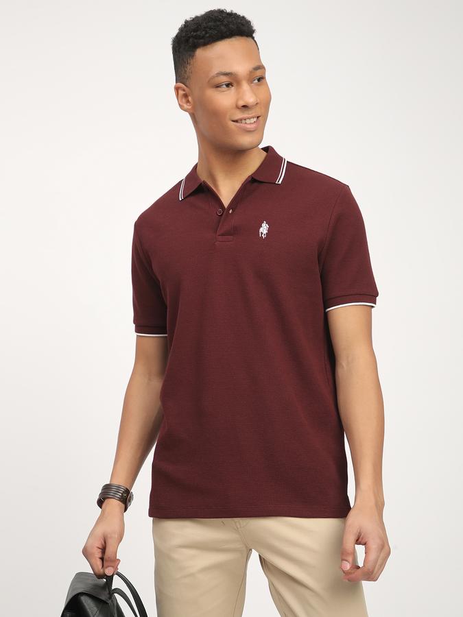 Men Polycotton Slim Fit Polo Neck Solid T-shirt