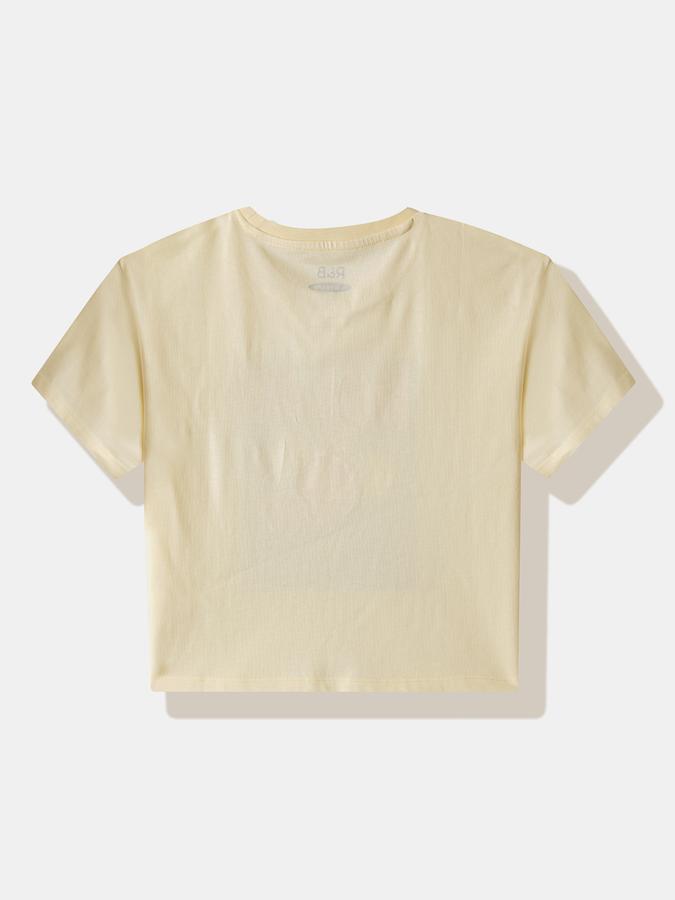 Girls Cotton Regular Fit Crew Neck Graphic T-shirt