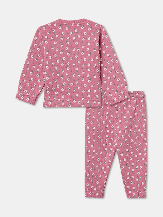 R&B Girls' Red Printed Co-ord Set